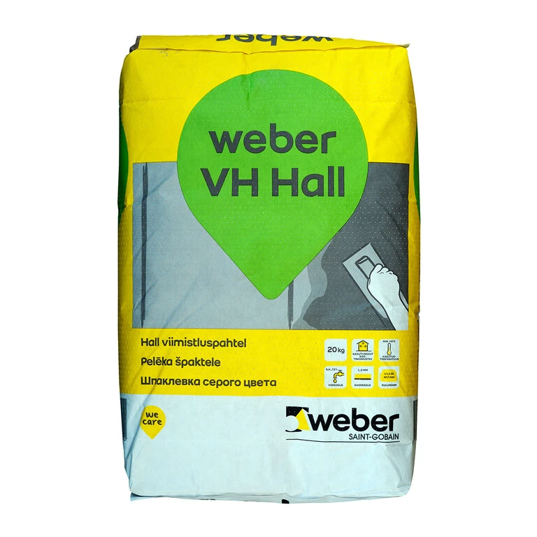 cementa bāzes špaktele pelēkā krāsā weber VH Hall