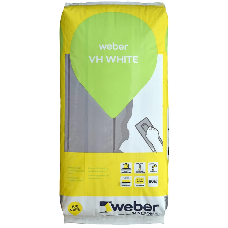 Nobeiguma cementa bāzes špaktele mitrām un sausām telpām Weber VH