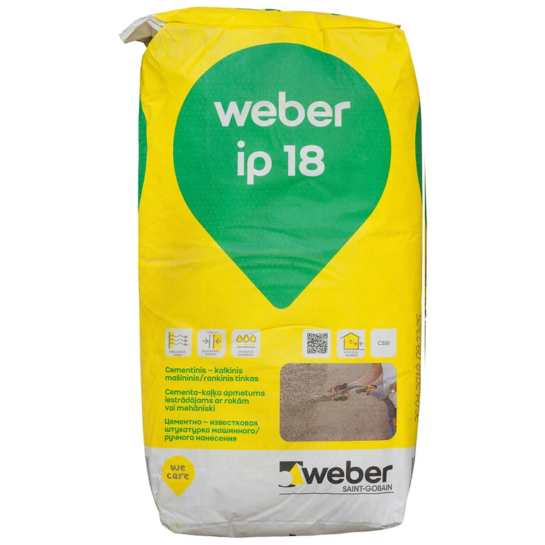 cementa-kaļķa apmetums weber ip 18