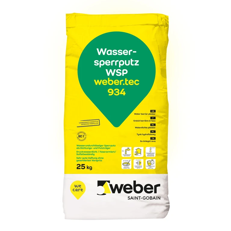 Ūdensnecaurlaidīgs apmetums WSP weber.tec 934